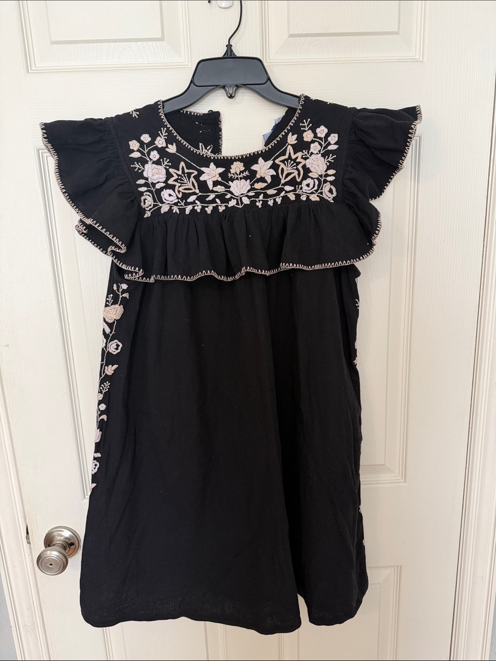 Mi Golondrina black embroidered dress